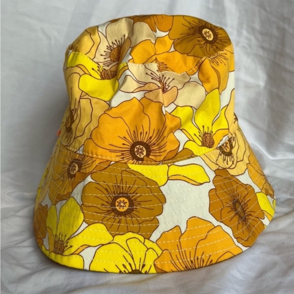 Mott-50 NWT Paloma bucket hat Sunset Floral adjustable strap inside & wide brim - Picture 3 of 8